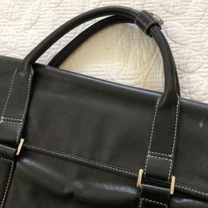 Osgoode Marley black leather briefcase laptop bag